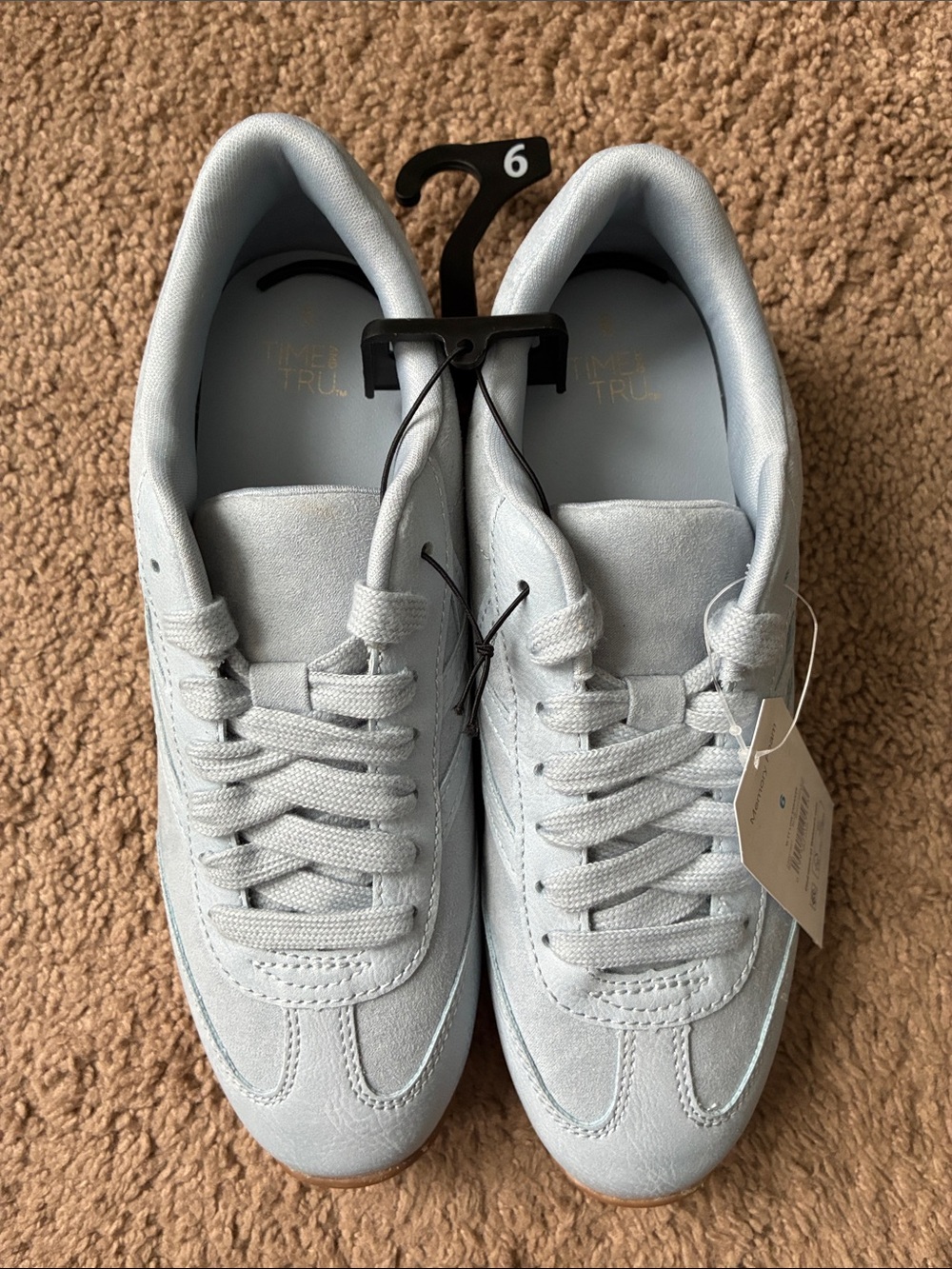 Time and Tru Light Blue Suede Women’s Casual Sneakers With Memory Foam